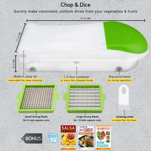 Load image into Gallery viewer, Brieftons QuickPush Food Chopper (Classic): Kitchen Vegetable Fruit Dicer, Onion Tomato Potato Fries Cutter, with 2 Dicing Blades, 5 Bonus Recipe Ebooks