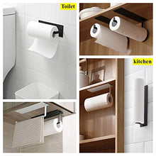Load image into Gallery viewer, Kitchen Roll Holder, Kitchen Paper Rack Wall Mounted, Toilet Roll Holder,Napkins Storage Rack Holder Under Cabinet, Paper Towel Roll Holder Self Adhesive No Drilling Required (White)
