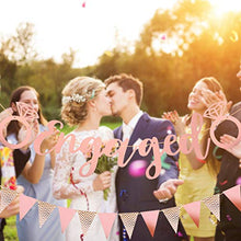 Load image into Gallery viewer, Fuyamp Engagement Banners Party Decoration Set, 2 Pcs Rose Gold Silver Engaged Bunting Ornaments Props for Wedding, Proposal Engagement Party
