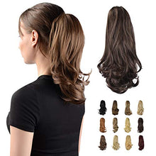 Load image into Gallery viewer, Sofeiyan 13" Ponytail Extension Long Curly Ponytail Clip in Claw Hair Extension Natural Looking Synthetic Hairpiece for Women,Medium Brown