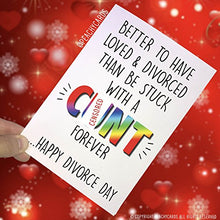 Load image into Gallery viewer, Peachy Antics Divorce Cards Divorced Card Happy Divorce Day Funny Cards Novelty C Cards Swearing Card Best friend Card Just Divorced, Divorce Day PC220
