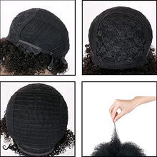 Load image into Gallery viewer, Becus 8” Afro Wigs Short Kinky Curly 100% Human Hair Wig for Black Women Daily use Natural Black(#1B) (Fluffy Kinky Curly)