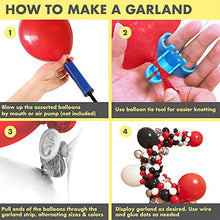 Load image into Gallery viewer, Balloon Arch Kit Red and Black, Black White Metallic Silver Balloon Garland Kit Latex Balloons Party Balloons for Birthday Party Supplies Wedding New Year Party Decorations