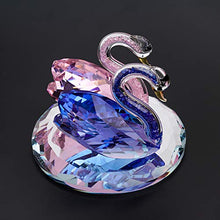 Load image into Gallery viewer, London Boutique Crystal Blue Pink Swan Wedding Couple Anniversaries Gift Present in White Gift Box