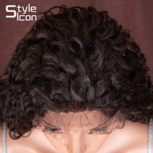 Load image into Gallery viewer, Style Icon Lace Front Wigs Human Hair Wigs for Women Curl Wigs Deep wave 9A Brazilian virgin hair 150% Density (13x4 Lace 18 Inch, NATURAL)