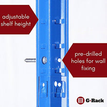 Load image into Gallery viewer, Garage Shelving Units: 180cm x 120cm x 40cm | Heavy Duty Racking Shelves for Storage - 1 Bay, Blue 5 Tier (175KG Per Shelf), 875KG Capacity | For Workshop, Shed, Office | 5 Year Warranty