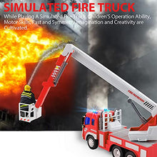 Load image into Gallery viewer, GizmoVine Kids Fire Engine Truck Toys with Lights and Sounds Extending Ladder 1:16 Friction Powered Cars Inertial Vehicles Educational Toy Gifts for 3+ Years Old Boys Girls Toddlers