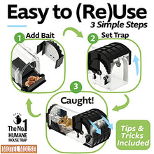 Load image into Gallery viewer, Humane Mouse Trap for Indoors Outdoors - Live Catch Release - Highly Sensitive and Secure - Pet and Child Safe - Reusable - Easy to Clean - Animal Eco Friendly - Capture Mice Alive No Kill