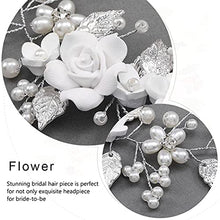 Load image into Gallery viewer, Flower Bride Wedding Hair Vine Silver Pearl Hair Accessories Bridal Headband Headpiece for Women and Girls