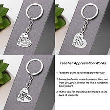 Load image into Gallery viewer, FineGood 6 pcs Teacher Appreciation Gifts Keychains, Heart & Circle Thank You Jewelry Keyrings Decoration Graduation Gifts for Teachers