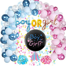 Load image into Gallery viewer, Gender Reveal Decorations, Boy or Girl Gender Reveal Balloons 36 inch with Confetti, Metallic Blue Pink Gender Reveal Balloons Arch Garland Kit for Baby Shower Gender Reveal Party Decoration