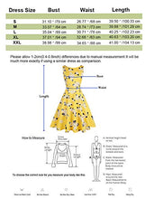 Load image into Gallery viewer, ihot Women's Vintage 1950s Classy Rockabilly Retro Floral Pattern Print Cocktail Evening Swing Party Dress, 275-yellow White, M