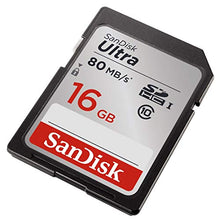 Load image into Gallery viewer, SanDisk Ultra SDHC Memory Card Up to 80 MB/s, Class 10, 16 GB, Black/Grey