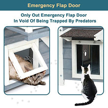 Load image into Gallery viewer, Petsfit Cat Wooden House, Waterproof House Cat Outdoor, Cat Outdoor Shelter with Cat Scratching Pad, Balcony (Grey)