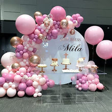 Load image into Gallery viewer, Pink Balloon Arch Kit - 121Pcs Metallic Rose Gold Baby Pink Balloons Arch Garland Kit for Girls Birthday Party, Wedding, Baby Shower, Engagement Party Decorations