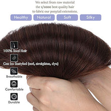 Load image into Gallery viewer, Ponytail Hair Extensions Real Human Hair - Wrap Around Clip in Ponytail Hair Piece Straight (#4 Medium Brown, 14"-80g)