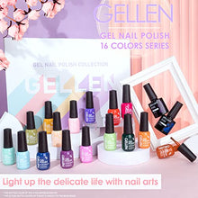 Load image into Gallery viewer, Gellen 16 Colors Gel Nail Polish Kit, With Top&Base Coats Happy Rainbow Collection Vibrant Bright Neon Tones- Trendy Spring Summer Nail Art Design Gel Polish Colors Home/Salon Manicure Set