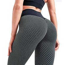 Load image into Gallery viewer, RAINBEAN Women Leggings, Honeycomb Yoga Pants High Waist Anti Cellulite Waffle Leggings,Gym Ruched Butt Lift TikTok Trend Leggings,Compression Squat Proof Scrunch Fitness Trousers - Darkgrey,Size M