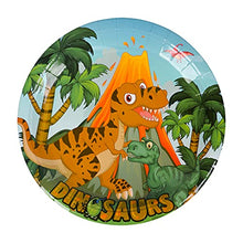 Load image into Gallery viewer, Dinosaur Party Supplies Set Dinosaur Birthday Party Decoration Kit For 16- Dino Plate Napkins Table Cover