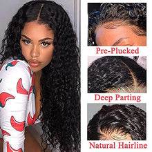 Load image into Gallery viewer, Perstar Glueless Lace Front Human Hair Wigs for Women Brazilian Deep Curly Wave Wet Wavy Wig Pre Plucked Lace Front Wig Unprocessed Virgin Human Hair Lace Frontal Wig Curly Wigs for Women 20 Inch