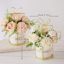 Load image into Gallery viewer, KIRIFLY Artificial Flowers Fake Peony Silk Hydrangea Flower with Vase Flower Décor Arrangements for Wedding Decoration Table Centerpieces(White with Vase Set)