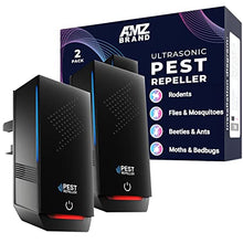 Load image into Gallery viewer, AMZ BRAND Ultrasonic Pest Repeller 2 Pack - Powerful Mouse Repellent - 3 Working Modes - Wide Frequency Range Pest Control Device - Ideal for Mice, Rats, Mosquitoes, Cockroach, Moths, Ants