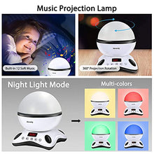 Load image into Gallery viewer, Moredig Night Light Projector, Night Light Kids with Remote and Timer, Built-in 12 Songs and 8 Colorful Light Modes for Baby Children's Bedroom - Black White