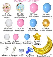Load image into Gallery viewer, Pink Blue Balloon Garland Arch Kit with Gender Reveal Banner, 36''Gold Foil Moon Stars 12''Confetti Pastel Pink Blue Balloons Set for Gender Reveal Birthday Baby Shower Party Decorations Supplies