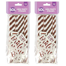 Load image into Gallery viewer, 24 x Team Bride Drinking Straws | Rose Gold Paper Straw | Hen Party Straws | Bridal Shower Paper Straws | Safe and Durable