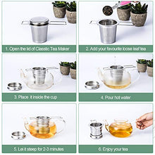 Load image into Gallery viewer, HAUSPROFI Tea Infuser, 304 Stainless Steel Tea Strainer with Lid and Foldable Handle, Tea Filter for Teapots Cups Mugs to Brewing Steeping Loose Leaf, 2 Pack