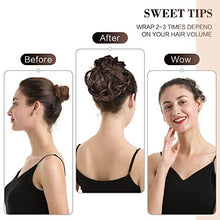 Load image into Gallery viewer, BARSDAR Synthetic Hair Bun Extensions Messy Hair Scrunchies Hair Pieces for Women Hair Donut Updo Ponytail- Light Golden Brown & Medium Blonde