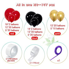 Load image into Gallery viewer, Red Black and Gold Balloons Arch Garland Kit 157 PCS Black Red metallic gold Latex Party Balloons set for Birthday Decoration Wedding Valentines Casino Card Night Las Vegas Party Decorations Supplies