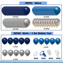 Load image into Gallery viewer, Blue Balloon Arch Kit,Navy Blue Arch Balloon Garland Kit Ballon Arch Maker Kit Dark Blue Metallic Sliver Balloons Black Agate Party Balloon Pack for Space Party Birthday Baby Shower Ramadan Mubarak