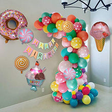 Load image into Gallery viewer, weeyin Candyland Birthday Party Decorations, Sweet Party Decorations with Happy Birthday Banner Candy doughnut Ice Cream Foil Balloon for Girls kids Women Candyland Party Baby Shower Wedding Birthday
