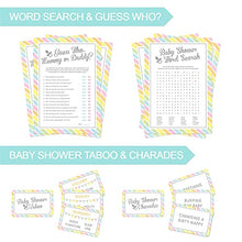 Load image into Gallery viewer, Baby Shower Bundle - 7 Hilarious Baby Shower Games (classy party games pack for 1-20 guests - unisex/girls/boys)