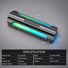 Load image into Gallery viewer, GOLDEN FIELD STAR M.2 2280 SSD Heatsink 5V 3 Pin Addressable RGB (ARGB) Aluminum NGFF NVME Cooler
