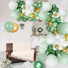 Load image into Gallery viewer, GRESAHOM Green Balloon Garland Arch Kit, Green White Gold & Green Chrome Balloon Arch, Party Decorations Supplies for Wedding Bridal Shower Birthday Party Baby Shower Decoration
