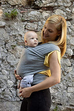 Load image into Gallery viewer, CuddleBug Baby Wrap Sling + Carrier - Newborns & Toddlers up to 36 lbs - Hands Free - Gentle, Stretch Fabric - Ideal for Baby Showers - One Size Fits All (Grey)