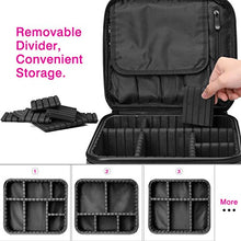 Load image into Gallery viewer, Luxspire Makeup Cosmetic Storage Case, Professional Make up Train Case Cosmetic Box Portable Travel Artist Storage Bag Brushes Bag Toiletry Organizer Tool with Adjustable Dividers, Black