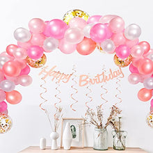 Load image into Gallery viewer, Sylbapestry Pink Balloon Arch Kit Balloon Garland 122pcs White Pink Gold Rose Bling Balloon Strip Birthday Wedding Party Backdrop (pink)