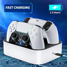Load image into Gallery viewer, NEWDERY PS5 Controller Charging Station, Fast Charger Dock For PlayStation 5 DualSense Controllers with LED Light Indicators, Fast Charging / Tri-protection / Dual Chargers