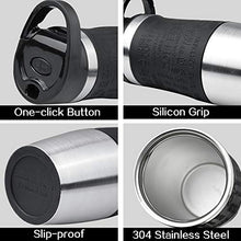 Load image into Gallery viewer, Opard Travel Mug Leakproof 350ml(12oz) Double-Walled Vacuum Insulated Stainless Steel Coffee Mug BPA Free for Men and Women (Silver)