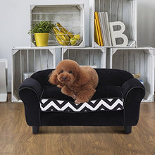 Load image into Gallery viewer, PawHut Pet Sofa Couch Dog Cat Wooden Sponge Sofa Bed Lounge Comfortable Luxury w/Cushion (Black)
