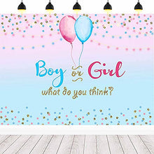 Load image into Gallery viewer, Gender Reveal Decorations Gender Reveal Backdrop Boy or Girl Pink and Blue Gender Reveal Banner Birthday Baby Shower Backdrop Gender Surprise Backdrop Background for Baby Shower, 59 x 39 Inch