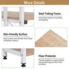 Load image into Gallery viewer, Life Carver Study PC Table Computer Desk with 4 Tier Storage Shelves, Study Table with Bookshelf for Home Office Furniture Study Workstation Table Laptop Table Desk Desktop Table Walnut Coffee (White)