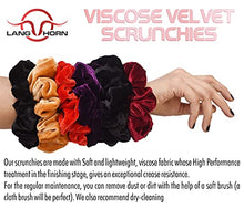 Load image into Gallery viewer, LangHorn Velvet Scrunchies for hair Extra Large Scrunchies, Oversized Hair Ties, Elastic Hair Bands Ponytail Curly Hair