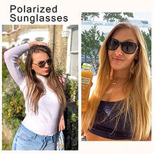 Load image into Gallery viewer, 2pcs Women Large Sunglasses, Classic Trend Ladies Sunglasses UV400 Protection Oversized Polarised Sunglasses Sparkling Large Frame Sunglasses for Women
