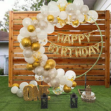 Load image into Gallery viewer, White and Gold Balloon Arch Kit with Pump, 117PCS White Gold Silver Balloons, For Wedding, Baby Shower Decorations, Bridal Shower, Easter, Birthday Balloon Garland Kit
