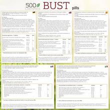 Load image into Gallery viewer, 500Cosmetics - Natural Supplement to Increase and Firm Feminine Breast - 100% Natural Ingredients - Made in EU - 60 Tablets. (1)