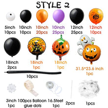Load image into Gallery viewer, Random 1 Style Halloween Balloon Arch Garland Kit for Happy Halloween Party Decoration Haunted House Balloon Decor Set Eyeball Spooky Spider Web Bat Pumpkin Latex Black Orange Purple Balloons